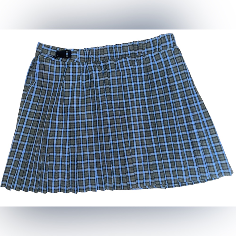 Women’s Wild Fable Blue & Black Plaid School Girl Skater Skirt - Size Medium